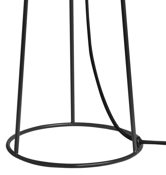 Stolná lampa čierna kovová železný podstavec a tienidlo 2 žiarovky moderný štýl obývacia izba