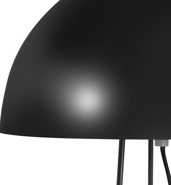 Stolná lampa čierna kovová železný podstavec a tienidlo 2 žiarovky moderný štýl obývacia izba