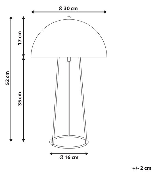 Stolná lampa modrá kovová železný podstavec a tienidlo 2 žiarovky moderný štýl obývacia izba