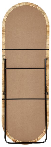 Stojace zrkadlo prírodné ratan sklo 150 x 50 cm oválny tvar moderný boho štýl obývačka spálňa