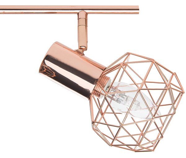 Stropná lampa medená kovová 4 okrúhle tienidlá pohyblivé ramená nastaviteľné industriálne moderné svietidlo