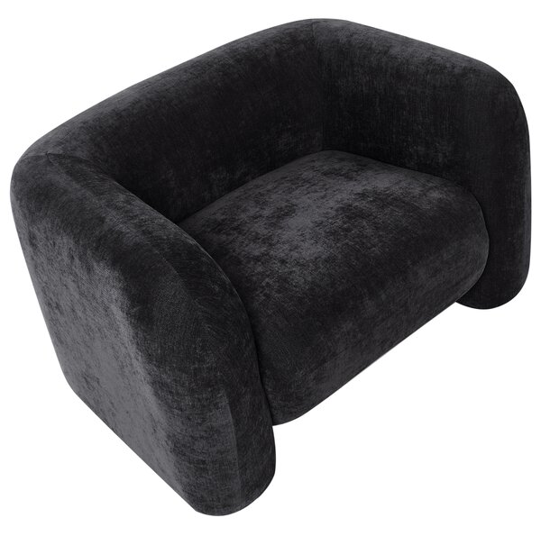 Kreslo čierne ženilkové čalúnenie okrúhly vankúš retro glamour art deco štýl obývačka spálňa