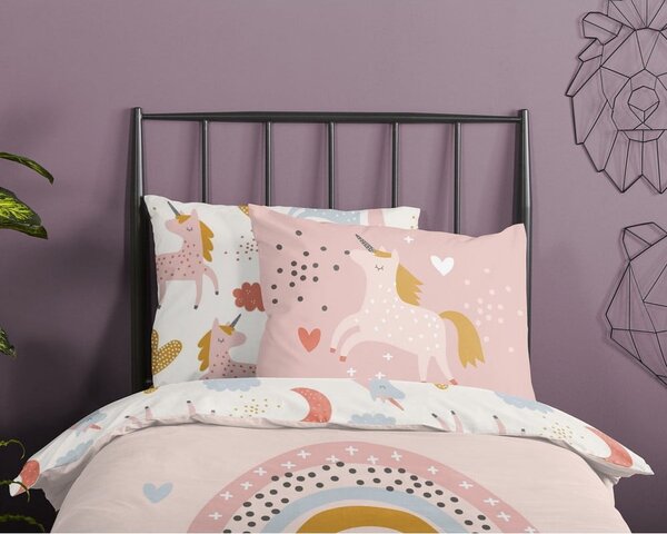Detské bavlnené obliečky Good Morning Unicorn, 140 x 220 cm