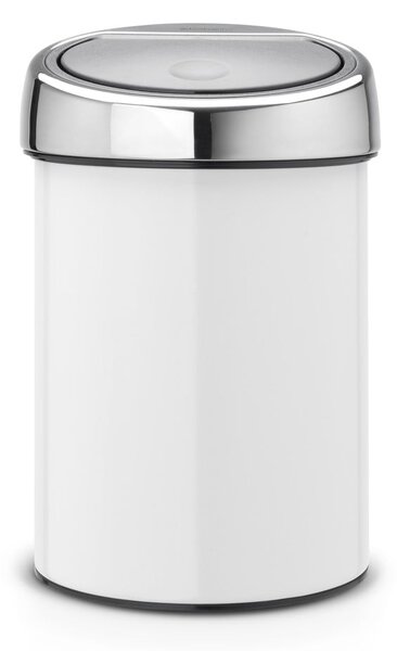 Biely dotykový oceľový odpadkový kôš 3 l Touch Bin – Brabantia