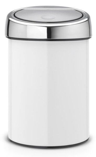 Biely dotykový oceľový odpadkový kôš 3 l Touch Bin – Brabantia