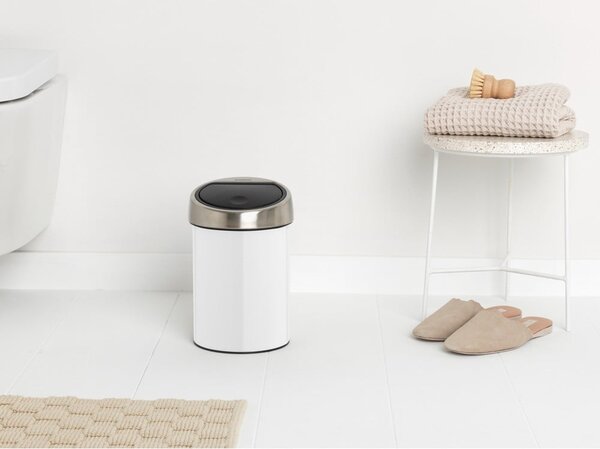 Biely dotykový oceľový odpadkový kôš 3 l Touch Bin – Brabantia