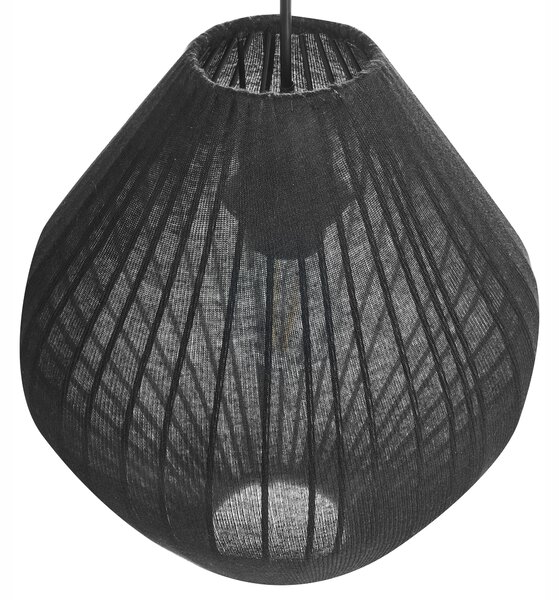 Závesná lampa čierne látkové tienidlo moderný dizajn osvetlenie do obývacej izby