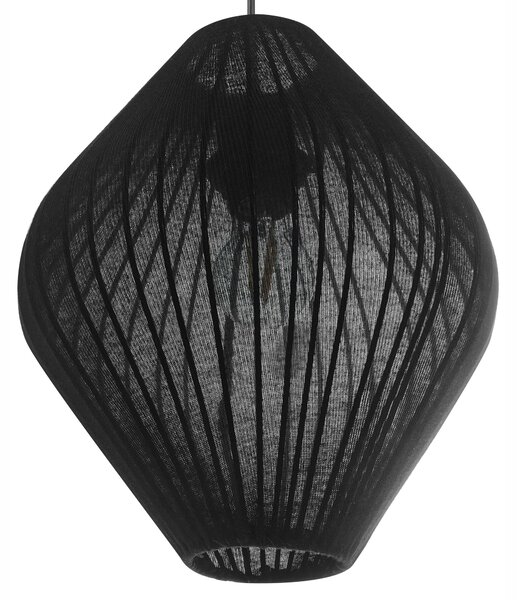 Závesná lampa čierne látkové tienidlo moderný dizajn osvetlenie do obývacej izby