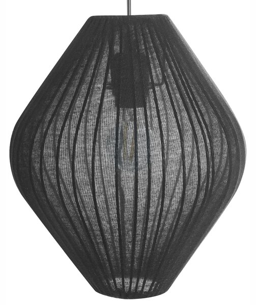 Závesná lampa čierne látkové tienidlo moderný dizajn osvetlenie do obývacej izby