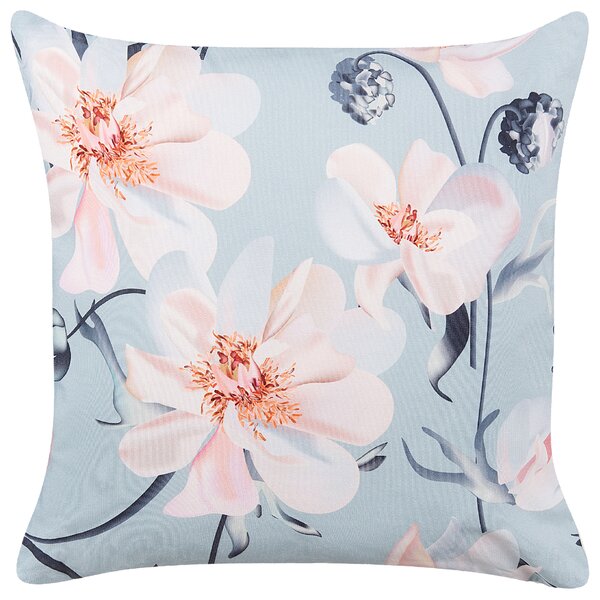 Sada 2 záhradných vankúšov modrá polyester kvetinový vzor 45 x 45 cm moderné vonkajšie dekorácie vodoodolné
