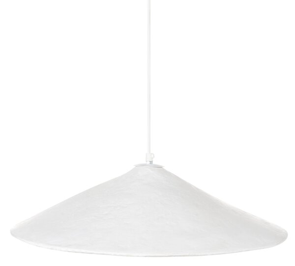 Závesná lampa biela papier-mâché ručne vyrobené tienidlo moderný štýl obývačka jedáleň