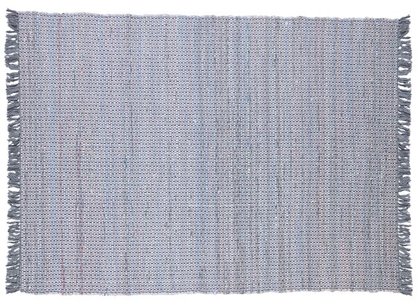 Koberec sivý bavlnený 160 x 230 cm so strapcami obdĺžnikový ručne vyrobený boho eklektický