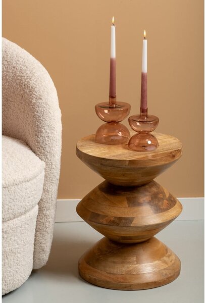 Okrúhly odkladací stolík z mangového dreva ø 35 cm Totem – Leitmotiv