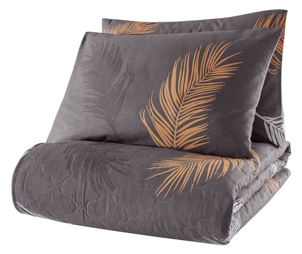 Sivá súprava plédu a obliečky na vankúš z bavlny renforcé 200x220 cm Olivia – Mijolnir