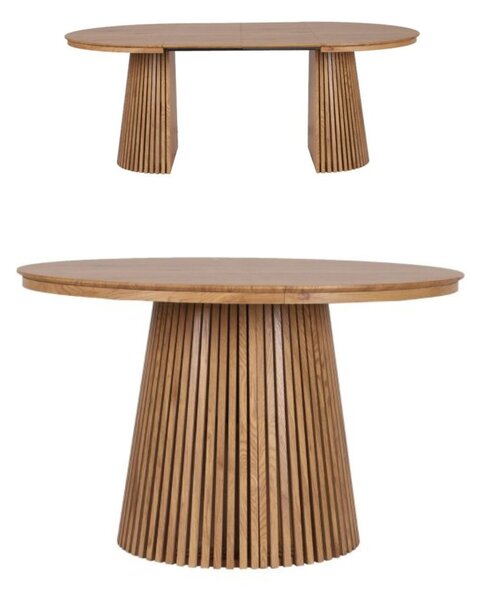 Rozkladací okrúhly stôl Fjord s lamelami, 120 cm–200 cm