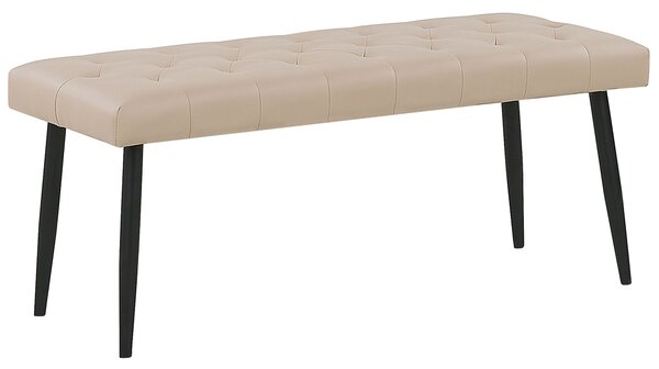 Spálňová zostava nábytku béžová umelá koža 160 x 200 cm posteľ lavička 2 nočné stolíky moderný dizajn