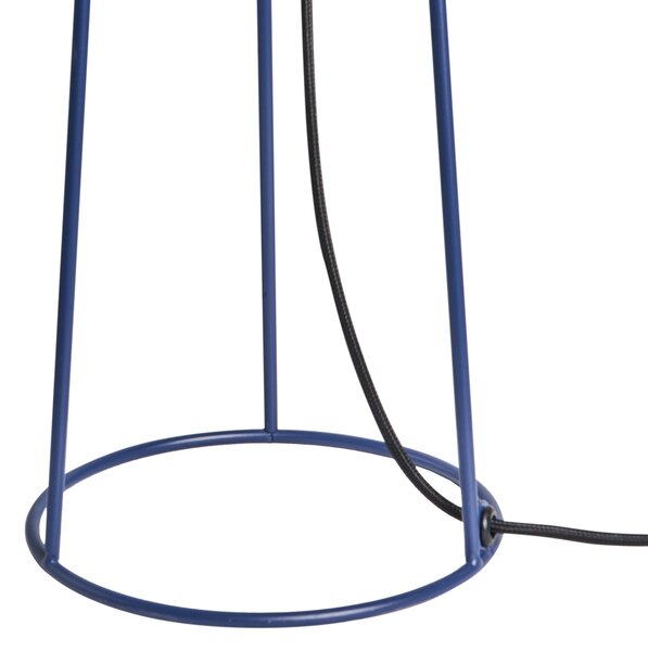 Stolná lampa modrá kovová železný podstavec a tienidlo 2 žiarovky moderný štýl obývacia izba