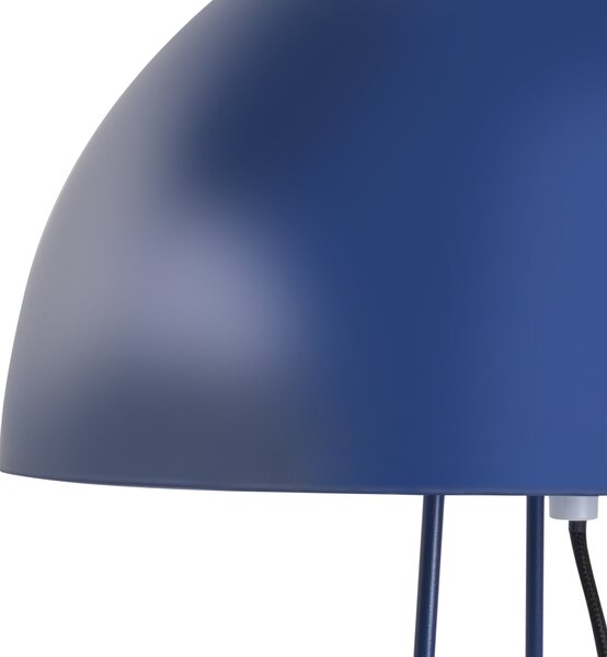 Stolná lampa modrá kovová železný podstavec a tienidlo 2 žiarovky moderný štýl obývacia izba