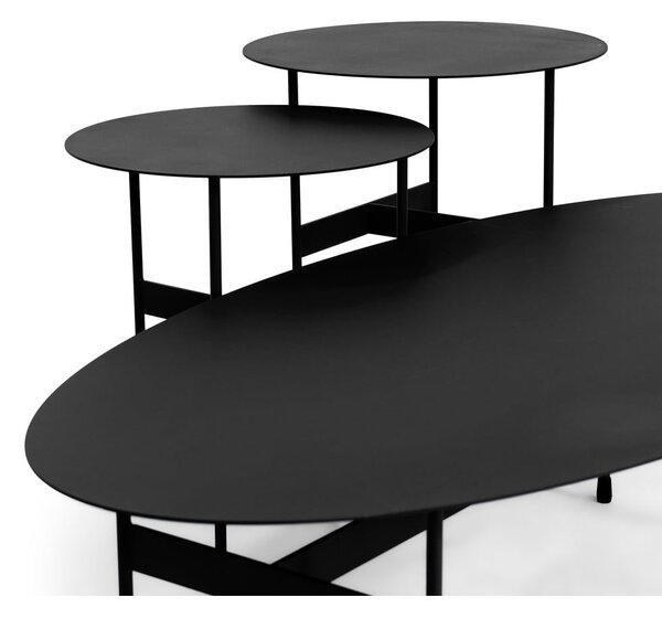 Čierny kovový konferenčný stolík 39x120 cm Mira – Spinder Design