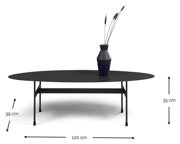 Čierny kovový konferenčný stolík 39x120 cm Mira – Spinder Design