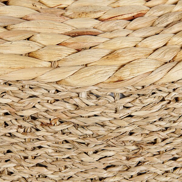 Taburetka svetlá prírodná z morskej trávy ⌀ 40 cm okrúhla vodný hyacint polystyrénová výplň boho štýl