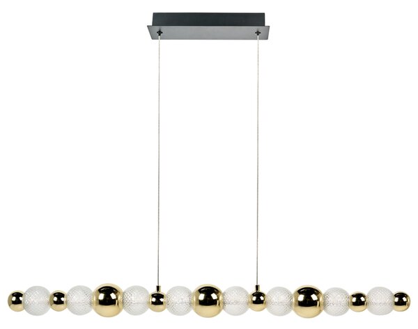 Závesné LED svietidlo zlaté kovové so sklenenými tienidlami glamour osvetlenie obývacia izba spálňa