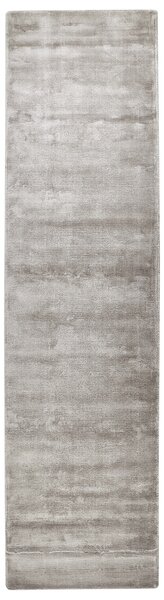 Koberec svetlosivý viskóza 80 x 300 cm všívaný nízky vlas moderný štýl obývacia izba