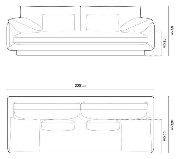 Biela pohovka 220 cm Torino – Micadoni Home