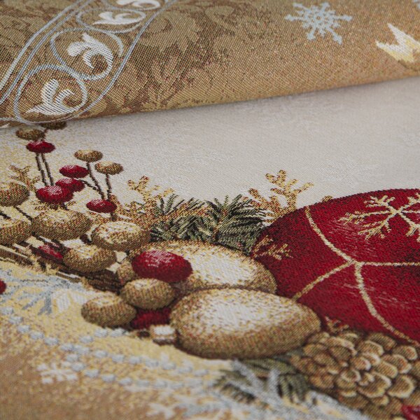 VIANOČNÝ GOBELÍNOVÝ OBRUS NA STÔL MERRY2 100X100 CM VZOROVANÁ