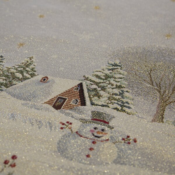 VIANOČNÝ GOBELÍNOVÝ OBRUS NA STÔL VILLAGE1 100X100 CM VZOROVANÁ