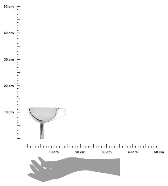 Kovový lievik so sitkom Chrome, (fi) 13 cm