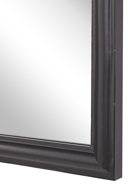 Nástenné zrkadlo čierne 62 x 113 cm v tvare okna kovový rám elegantné romantické