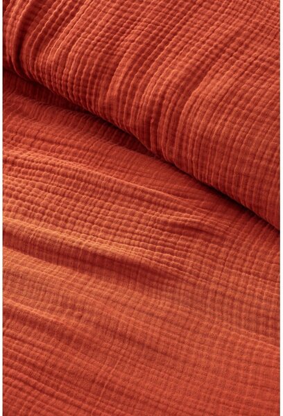 Mušelínový pléd v tehlovej farbe 220x250 cm Muslin – Mijolnir