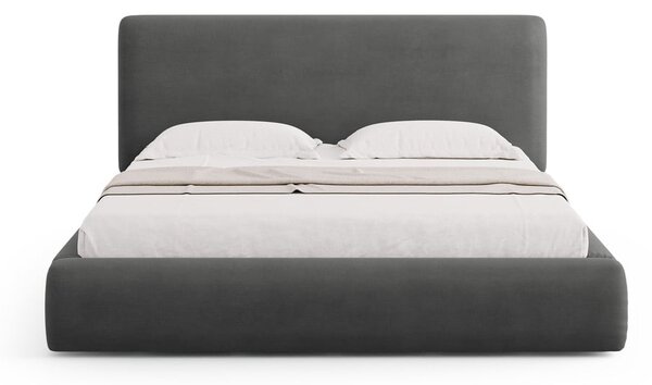 Sivá čalúnená dvojlôžková posteľ s úložným priestorom s roštom 140x200 cm Colonel – Cosmopolitan Design