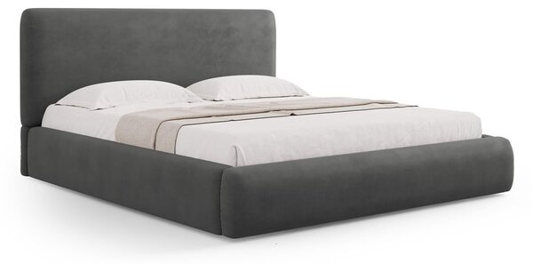 Sivá čalúnená dvojlôžková posteľ s úložným priestorom s roštom 140x200 cm Colonel – Cosmopolitan Design