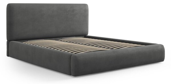 Sivá čalúnená dvojlôžková posteľ s úložným priestorom s roštom 140x200 cm Colonel – Cosmopolitan Design
