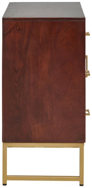 KOMODA, mangové drevo, zlatá, farba vlašského orecha, 85/80/40 cm MID.YOU - Komody, Online Only