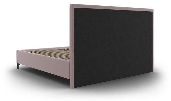 Svetloružová čalúnená dvojlôžková posteľ s úložným priestorom s roštom 140x200 cm Casey – Mazzini Beds