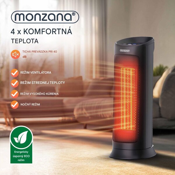Ventilátorový ohrievač 2000 W - čierny