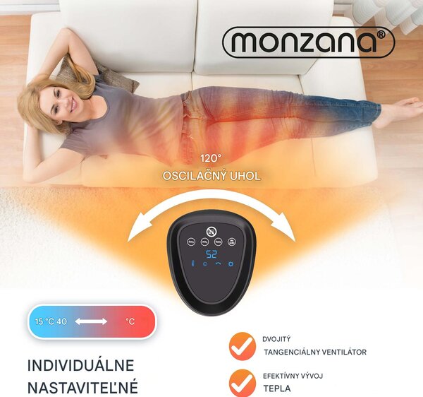 Ventilátorový ohrievač 2000 W - čierny