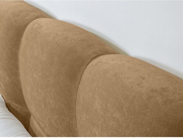 Béžová čalúnená dvojlôžková posteľ s roštom 140x190 cm Kumo – Bobochic Paris