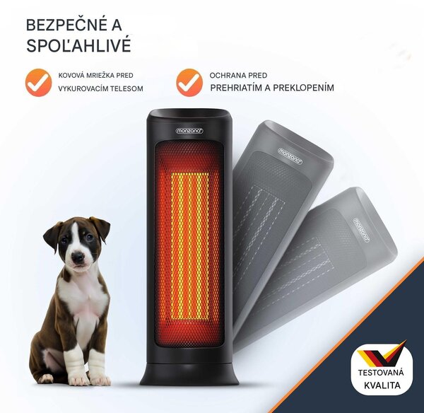 Ventilátorový ohrievač 2000 W - čierny