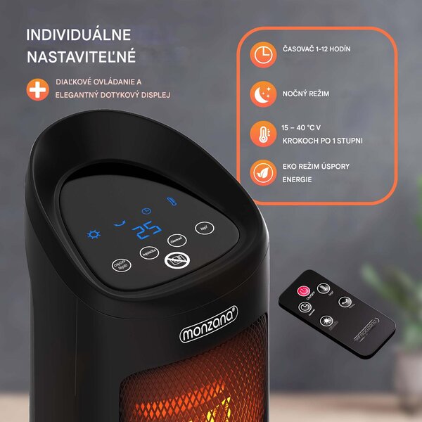 Ventilátorový ohrievač 2000 W - čierny