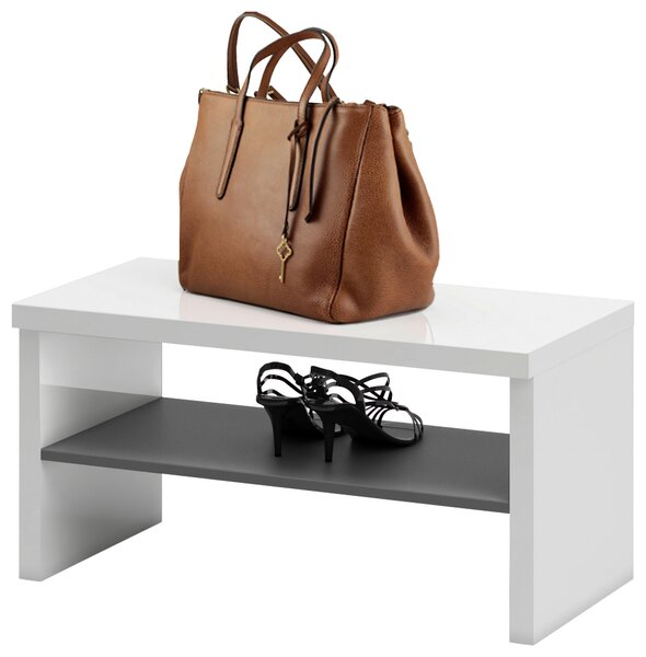 LAVICA DO PREDSIENE, antracitová, biela, 80/40/40 cm Xora - Skrine, Online Only