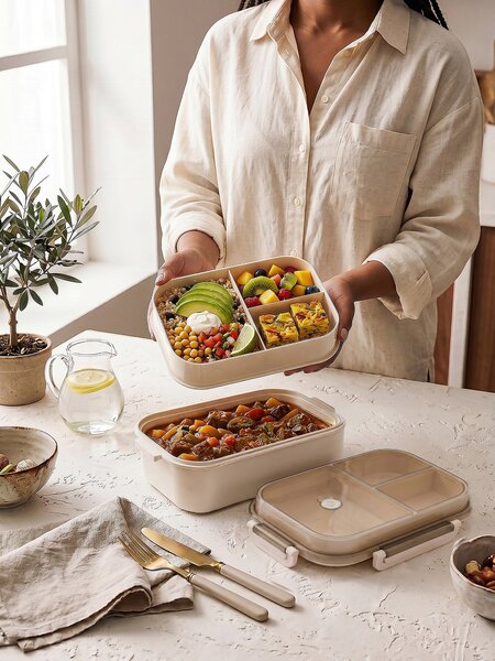 Sinsay - Lunch box s priehradkami - krémová