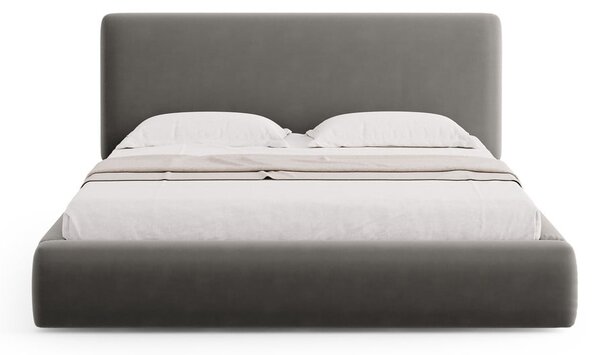 Sivá čalúnená dvojlôžková posteľ s úložným priestorom s roštom 180x200 cm Colonel – Cosmopolitan Design