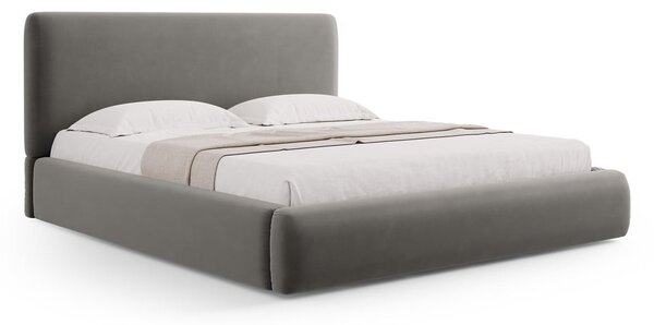 Sivá čalúnená dvojlôžková posteľ s úložným priestorom s roštom 180x200 cm Colonel – Cosmopolitan Design