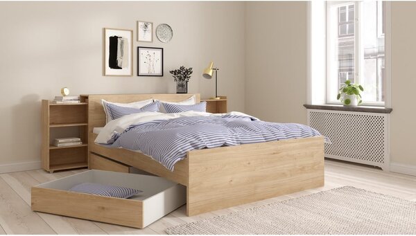 Zásuvky pod posteľ v prírodnej farbe v súprave 2 ks 90x190/140x190 cm Naia – Tvilum