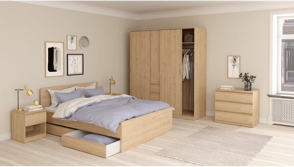 Zásuvky pod posteľ v prírodnej farbe v súprave 2 ks 90x190/140x190 cm Naia – Tvilum