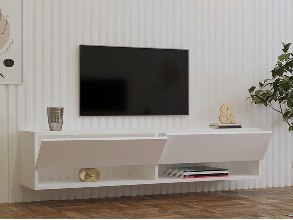 Biely TV stolík 141x31x30 cm Arges – Kalune Design